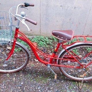今月のみ！ 美品 自転車 シティサイクル ママチャリ 赤 レッド