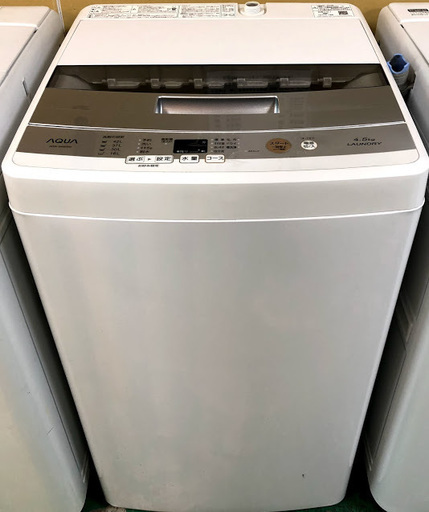【送料無料・設置無料サービス有り】洗濯機 2016年製 AQUA AQW-S45E(W)① 中古