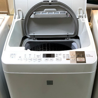 【送料無料・設置無料サービス有り】洗濯乾燥機 2017年製 SHARP ES-T5E4-KW 中古