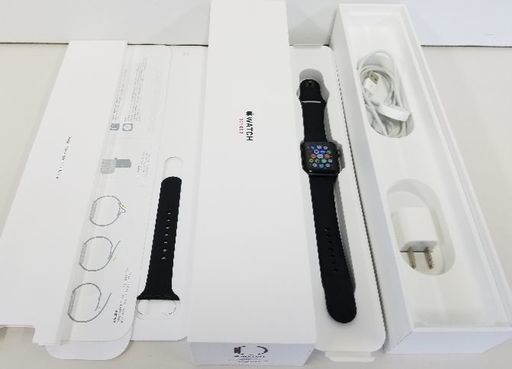 極美品‼アップルウォッチ シリーズ3 38mm スペースグレイ ブラック スポーツバンド Apple watch series 3
