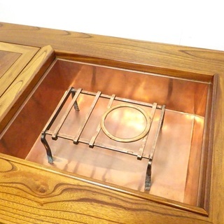 7/5無垢 けやき/ケヤキ/欅材 長火鉢 四尺 和家具 囲炉裏 座敷机 座卓　/SR2