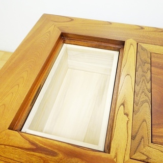 7/5無垢 けやき/ケヤキ/欅材 長火鉢 四尺 和家具 囲炉裏 座敷机 座卓　/SR2