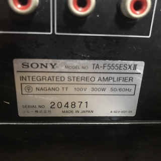 SONY プリメインアンプTA-F555ESXⅡ 中古