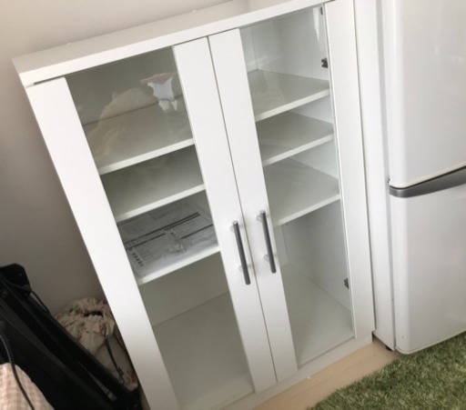 ニトリの白いコンパクト食器棚です 春 名古屋の収納家具 食器棚 キッチン収納 の中古あげます 譲ります ジモティーで不用品の処分