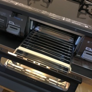 リンナイ ガステーブル 水無し片面焼 都市ガス13A用 左強火 ダークストーングレー KGM64DGL