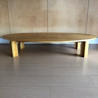楕円形の大型テーブル 30＆70センチ 木製＆紙製