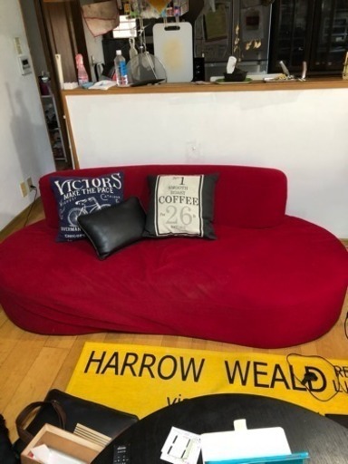 ナフコで購入 赤のソファー