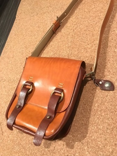 一点物♪未使用新古品♪オーダーメイドレザーバッグ/インディアンコインのキーホルダー付き
