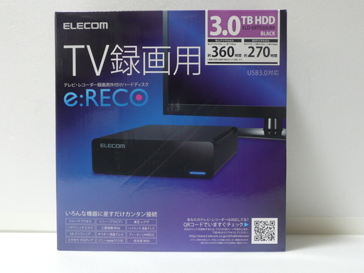 新品未開封【外付けハードディスク3TB】エレコム ELD-ERT030UBK ①