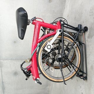 □Brompton(ブロンプトン)□折りたたみ自転車_赤_メンテ要