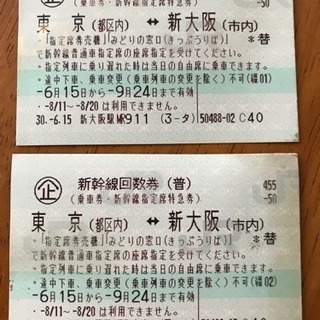 東京 大阪間 新幹線チケット