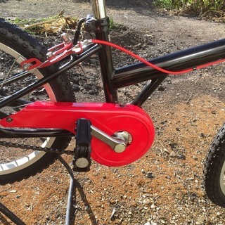 カスタム自転車 18インチ 黒赤 おしゃれ自転車 子供サイズ マウンテンバイク風 クールデザイン 直接引き取り大歓迎　※香川発