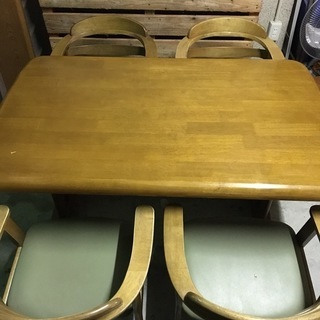 木製 ダイニングテーブル 椅子4脚セット 幅135cm×奥行80...