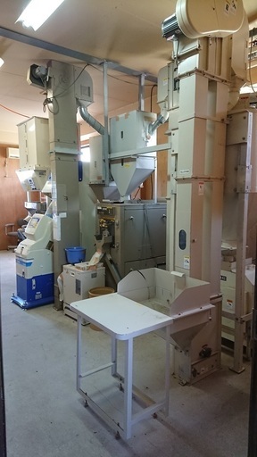 サタケ色彩選別機・ミルモア精米機・自動計量器の精米プラント一式