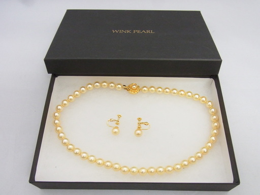 ウィンクパール ネックレス イヤリング 2点セット タートル 御徒町のアクセサリー ネックレス の中古 古着あげます 譲ります ジモティーで不用品の処分