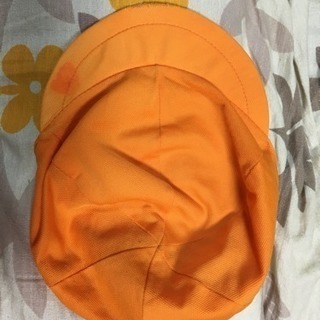保育園 幼稚園 カラー帽子 オレンジ色 裏はイエロー
