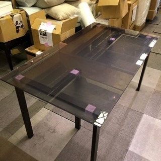 展示品 ダイニングテーブル 強化ガラス 1400×800×715