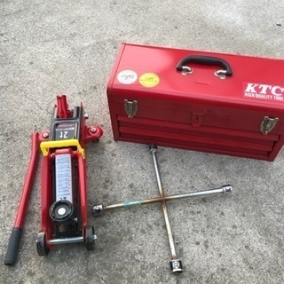 KTC工具セット、油圧ジャッキ、十字レンチ