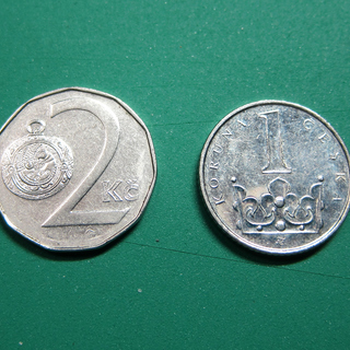 20円！チェコ コルナ硬貨2枚