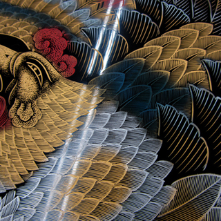 高級座卓テーブル 黒塗り 鳳凰 沈金 輪島塗/漆 西宮の沢