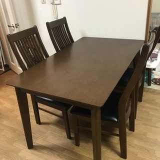 ダイニングテーブル セット ダークブラウン幅80cm×奥行135cm×高70cm