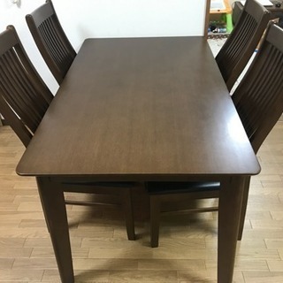 ダイニングテーブル セット ダークブラウン幅80cm×奥行135cm×高70cm
