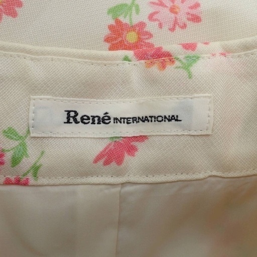 美品】Reneルネ インターナショナル シルク上品ワンピース 36白  