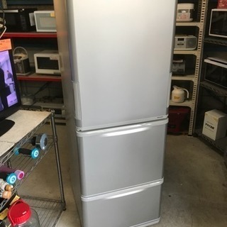 中古＊2017年製 SHARP 両開き 冷凍冷蔵庫 SJ-W351C-S 350㍑