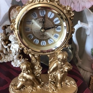 ロココ調 天使のゴールド置き時計❤️値下げ中