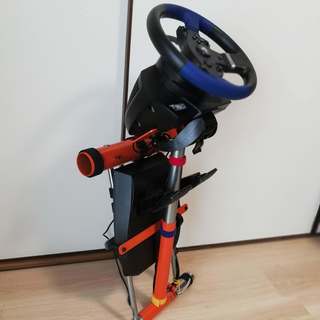 PS4、PS3、PC対応 ハンドルコントローラーとスタンド　セット