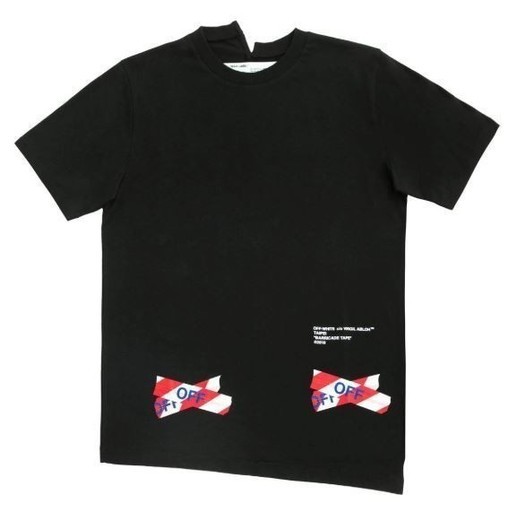 ◆OFF WHITE オフホワイト◆2018SS 台北限定 BARRICADE TAPE Tシャツ size: L ◆OW-02-B-L◆