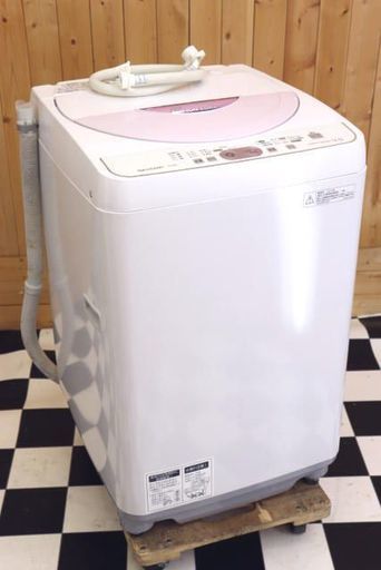 シャープ 全自動洗濯機 4.5kg Agイオンコート 送風乾燥 ES-45E8-P 2014年製 可愛いピンク
