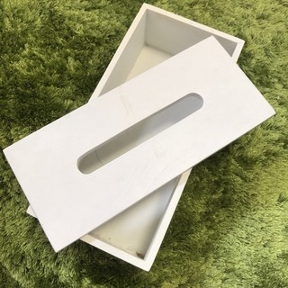 木製ティッシュボックス ホワイト