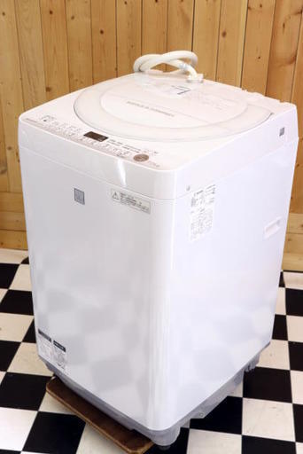 【2022A/W新作★送料無料】 2016年製 ES-G7E3-KW 全自動洗濯機 SHARP シャープ 美品 パワフル洗浄 7.0kg 縦型 洗濯機