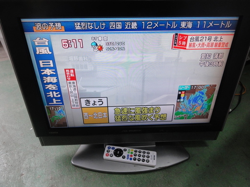 東166　DXアンテナ１９型液晶テレビ　引取り限定