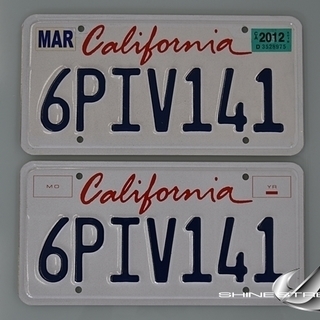 6PIV141 カリフォルニア USナンバープレート レジストレ...