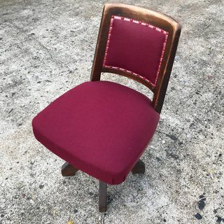 ドクターズチェア レトロ 回転椅子 臙脂色