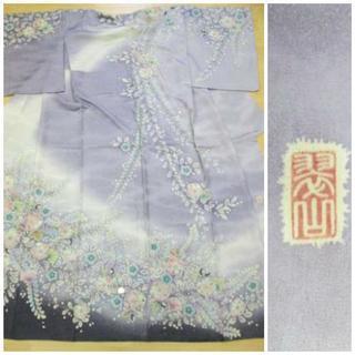 辻が花訪問着　パープル着物