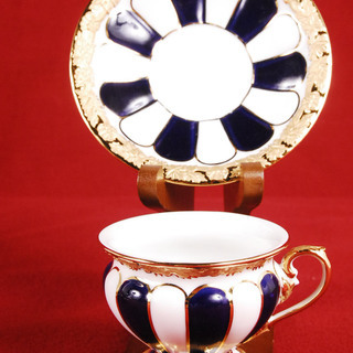 展示品 美品 希少 マイセン Xフォーム グランツゴールド コバルトブルー カップ ソーサー ペア セット　アントレ