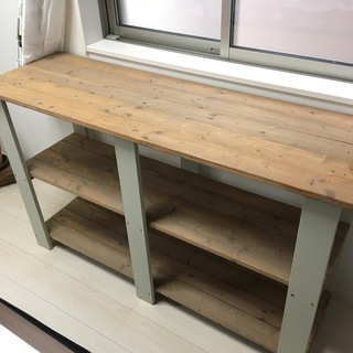 木製の手作りキッチンラック（棚）