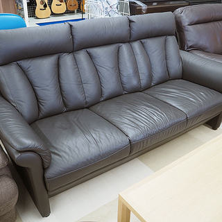 三人掛け レザーソファー ダークブラウン 3Pソファー