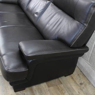 R89)【美品】カリモク 三人掛けソファ 本革 ZT8603 K353 karimoku