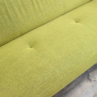 R116)【美品】カリモク karimoku ソファー 3P トリプルソファ 3人掛け グリーンイエロー系