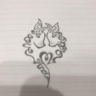 和柄の名刺、封筒、ラミネートのデザイン