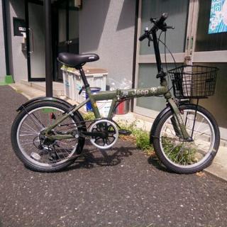 美品　2018JEEP(ジープ)　折りたたみ自転車　カゴ付き