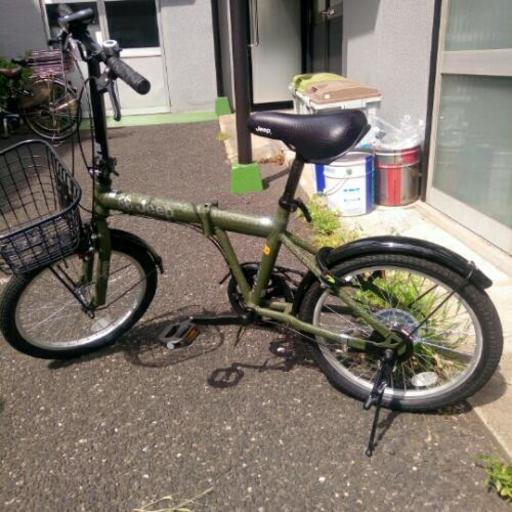 美品18jeep ジープ 折りたたみ自転車カゴ付き モコタンパパ 荒川の折りたたみ自転車の中古あげます 譲ります ジモティーで不用品の処分