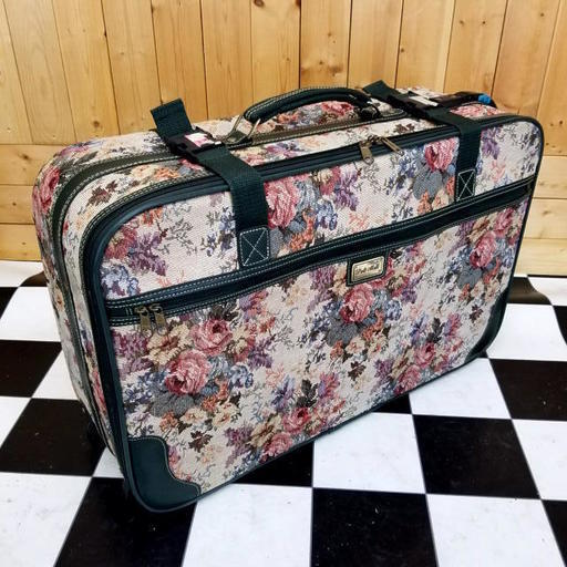 レトロ 花柄 お洒落なスーツケース キャリーケース 布製トランク 