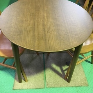 ナフコ 丸型ダイニングテーブルセット シルバーアッシュ