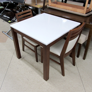 宮の沢店 2人 シンプル ダイニングセット 幅80cm スクエアテーブル イス2脚