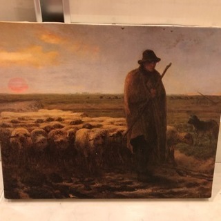 J.F.ミレー 夕暮れに羊を連れ帰る羊飼い アートパネル